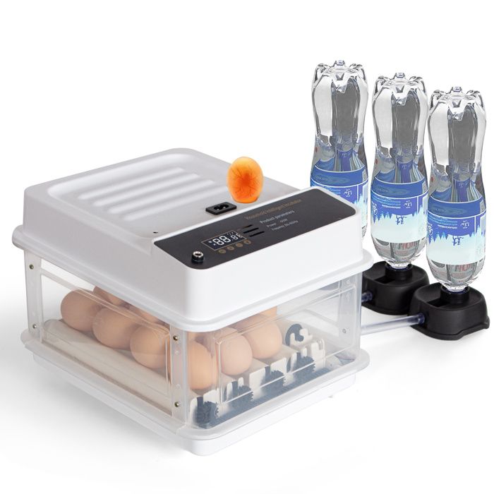 Couveuse Oeuf Automatique 15 œufs Retournement Automatique des œufs Contrôle de la Température Humidification avec Lampe à œuf