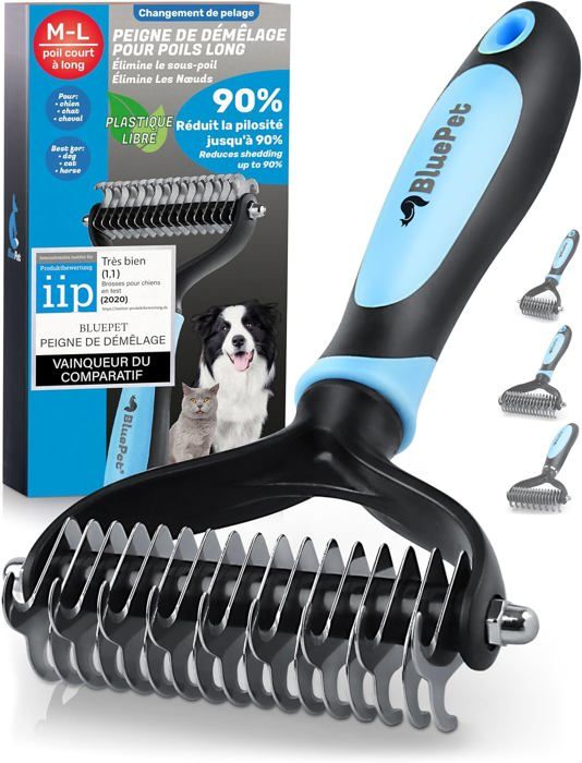 Brosse Pour Chien Et Chat Poils LongsPeigne Professionnel De Toilettage Pour Sous-PoilÉlimine Les Sous-Poils Les Nœuds Et Les Fe