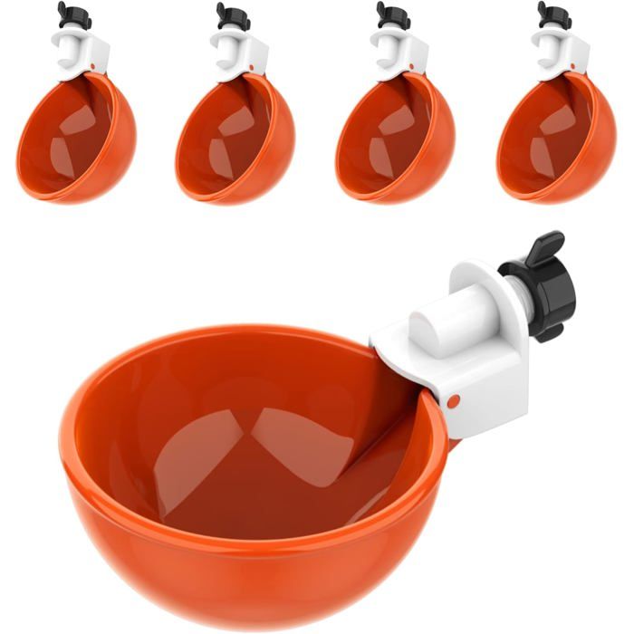 Ensemble de 5 abreuvoirs automatiques pour volailles (orange)
