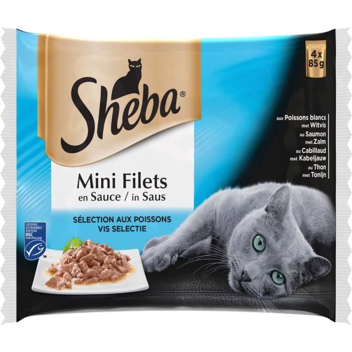 SHEBA Sachets fraîcheur filets pour chat 4 x 85 g