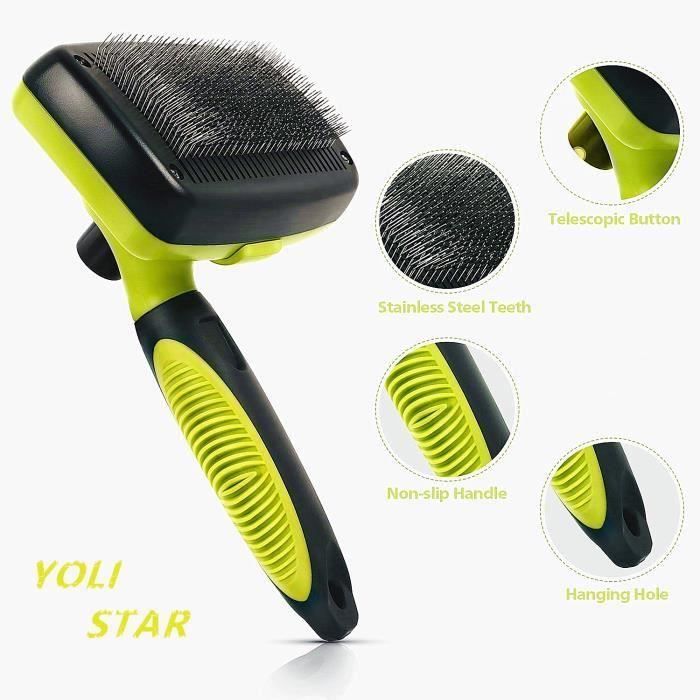 Brosse Peigne de Toilettage - Autonettoyante - Enlèvement 95% Poils Morts - Ergonomique - Pour Chien