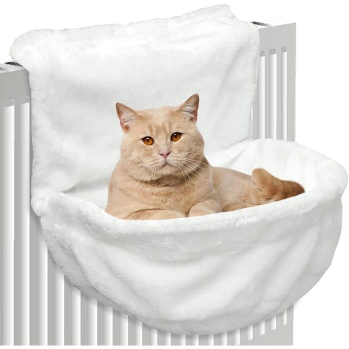 Hamac Chat Radiateur - XJYDNCG - Lit de radiateur pour chat Chaud Et Confortable - 46x39cm - Blanc