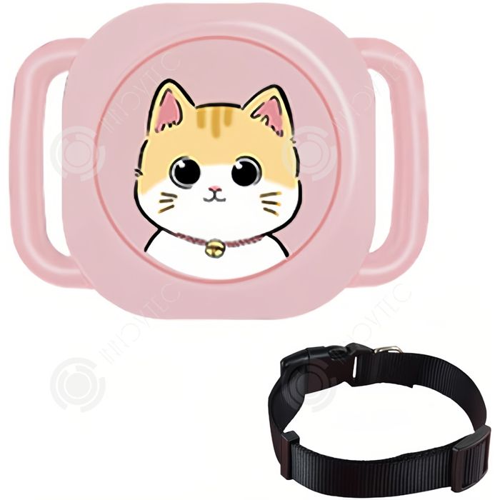INN GPS pour Chien 44x32x10 mm Localisateur de suivi de chat et de chien avec collier Compact et léger pesant seulement 108 g rose