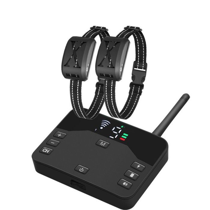 Clôture Électrique Sans Fil 2 en 1 pour chien récepteur étanche rechargeable collier ajustable
