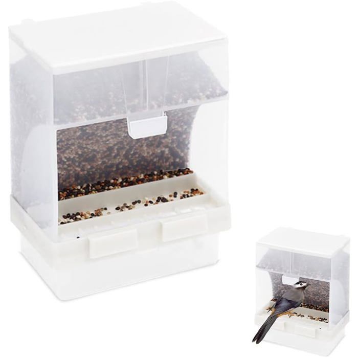 Mangeoire automatique pour oiseaux récipient de nourriture à graines suspendu Transparent pour perruche canari calopsitte