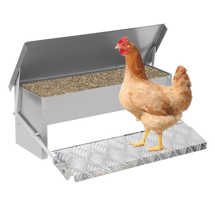 Riossad Mangeoire automatique avec pédale antidérapant 5kg Anti-nuisiblesPrévenir le gaspillage