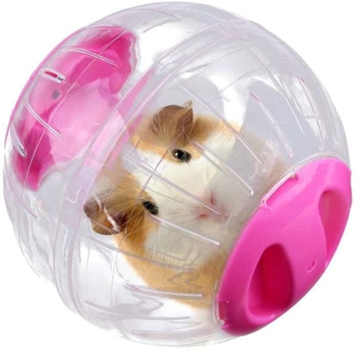 Boule dexercice - AUCUNELY - Hamster - Rose - Plastique - 12 cm