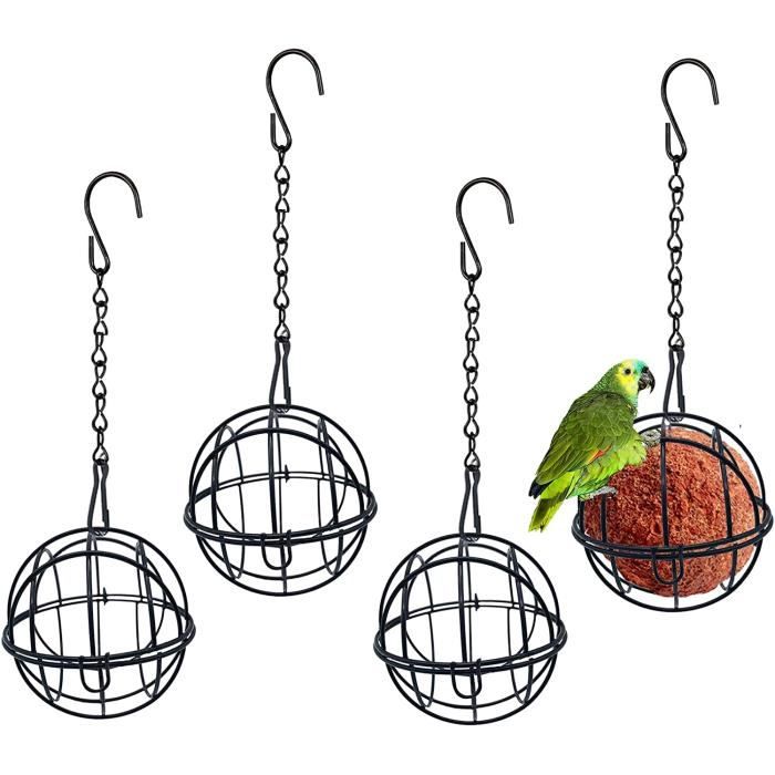Mangeoire Oiseaux - Lot de 4 mangeoires pour Oiseaux - pour Boules de Graisse - Diamètre : 7 cm - Mangeoire Oiseaux Exterieur -