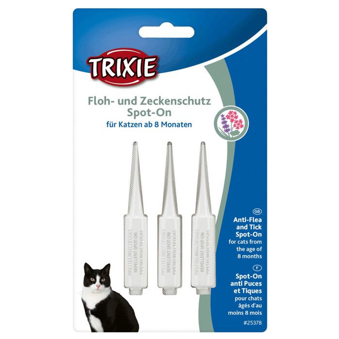 Pipettes anti-tiques et puces Spot-On pour chat + de 8 mois - animallparadise