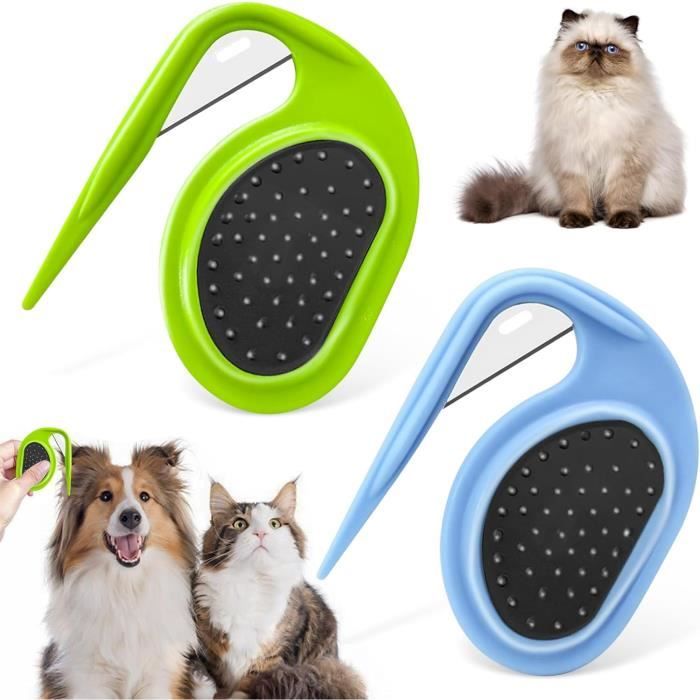 Peigne - Coupe Noeud Chat - Acier inoxydable - Pour poils longs - 2 pièces