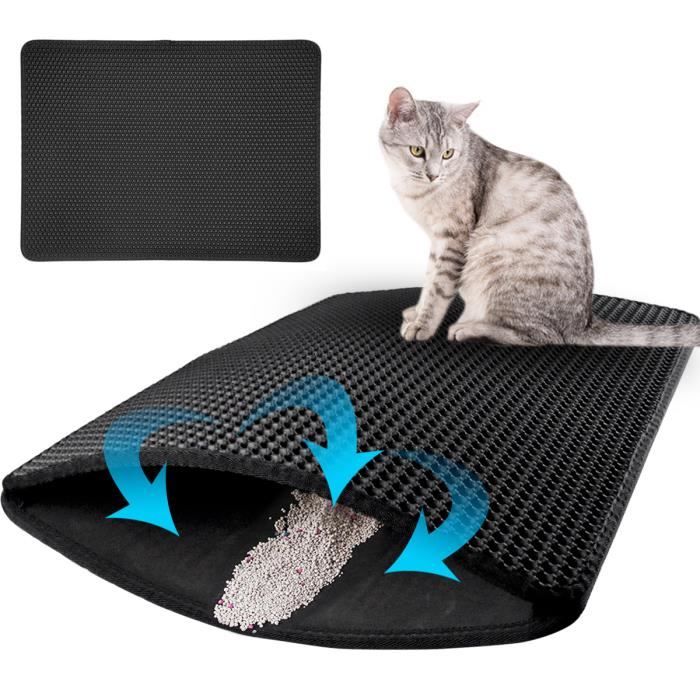 Tapis Litière Chat - 60 x 45 cm - Imperméable - Design Alvéolé - Durable