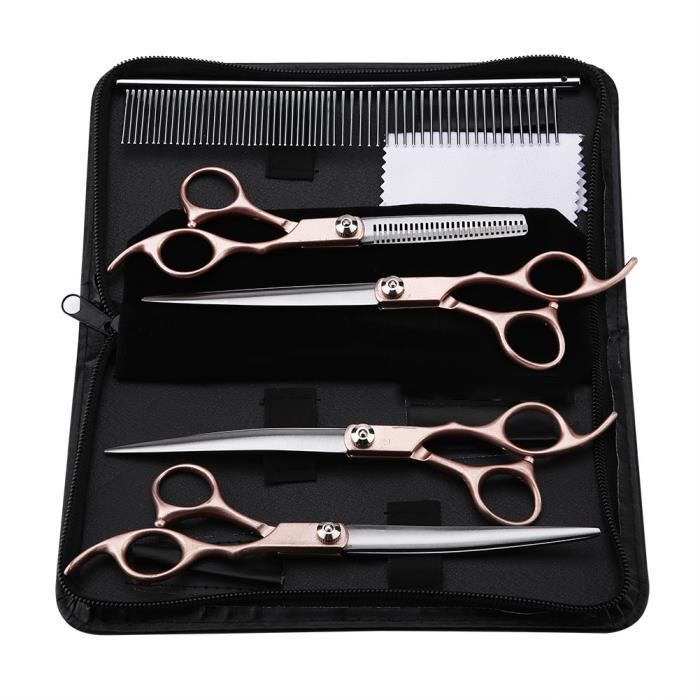 Ensemble de ciseaux Ciseaux de coiffure pour animaux de compagnie Ensemble de toilettage pour animaux de compagnie pour chiens