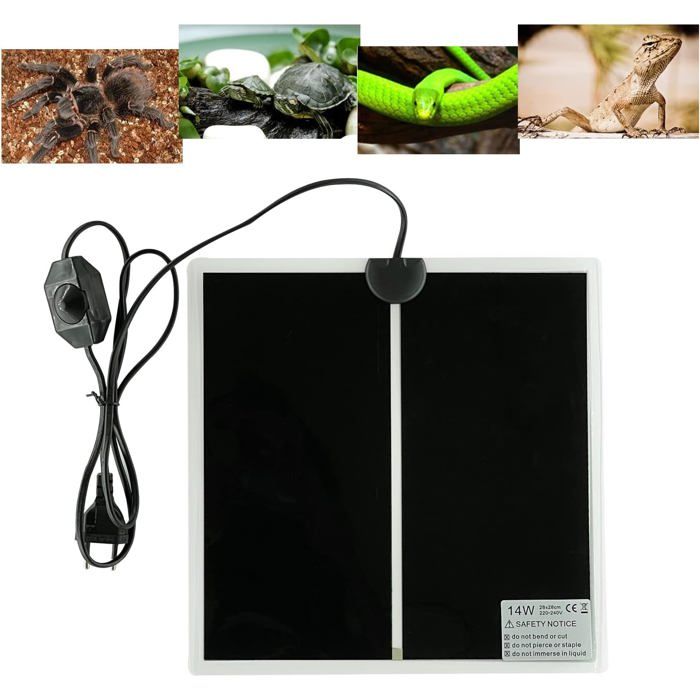 Tapis Chauffant Reptile Coussin Chauffant Terrarium Réglable avec Contrôle De La Température pour Reptiles -Tortue Serpents
