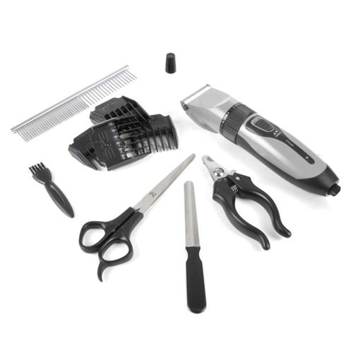Kit de Toilettage pour Chien "Avec Tondeuse" Noir