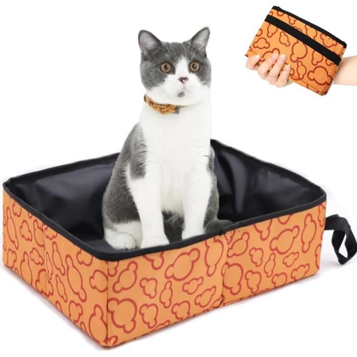 Bac à Litière Pliable - Chat - Imperméable - Portable - Voyage - 40x30x13 cm