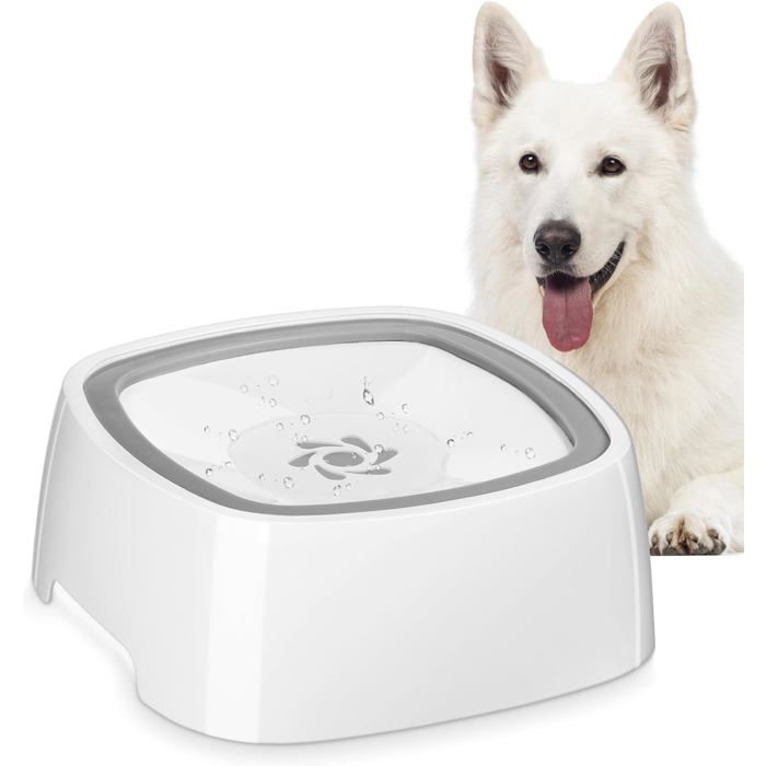 Gamelle Eau ChienGamelle Eau Anti Éclaboussure No-Spill Bol deau pour Chien Anti-Débordement Gamelle Anti Goutte Flottant 1L