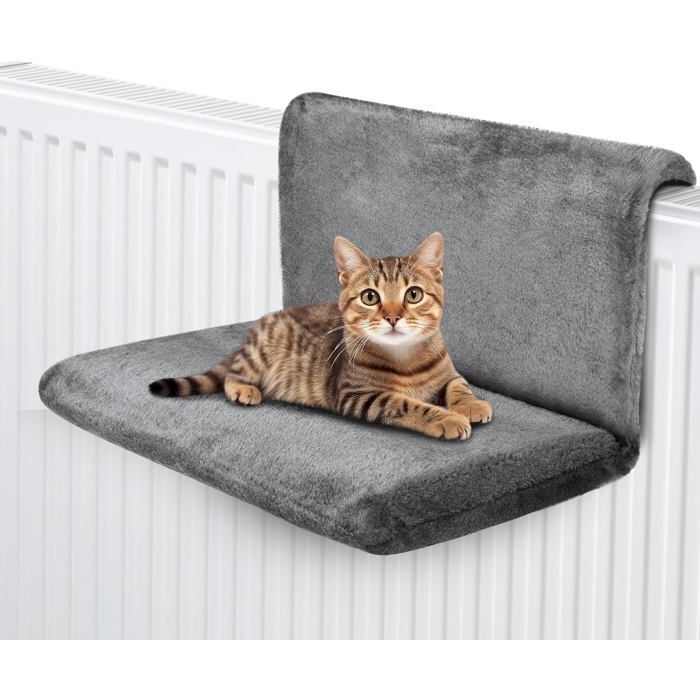 Hamac Chat Radiateur - XJYDNCG - Chaud Et Confortable - 45x30cm - Gris