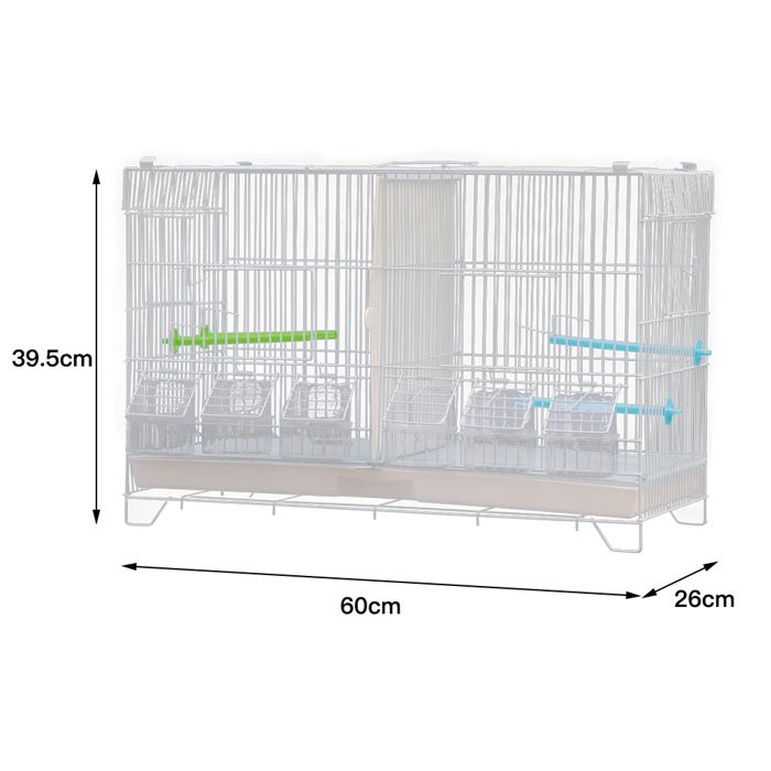 QUIIENCLEE Cage oiseau avec mangeoire et habitat adapté aux perroquets canaris，60*26*39.5cm