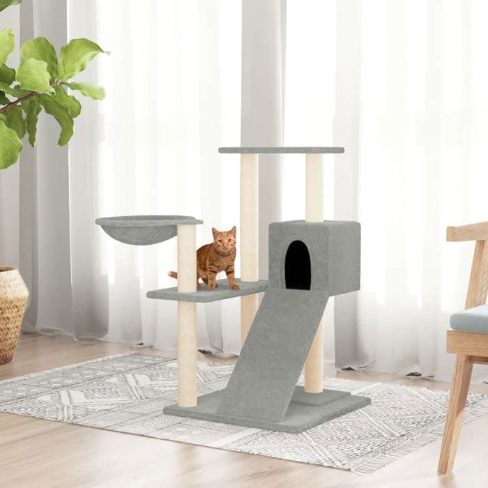 171667 vidaXL Arbre à chat avec griffoirs en sisal Gris clair 82 cm