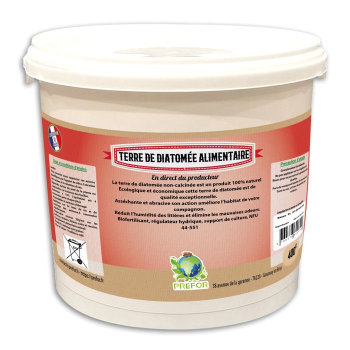 Terre de diatomee alimentaire seau 1L 400g