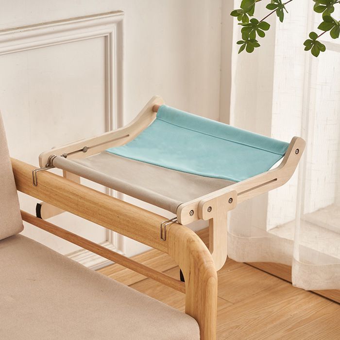Hamac Suspendu pour Chat en Bois-Lit pour Chat à Accrocher sur FenêtreChaise ou RebordsDesign Confortable et Élégant-Bleu