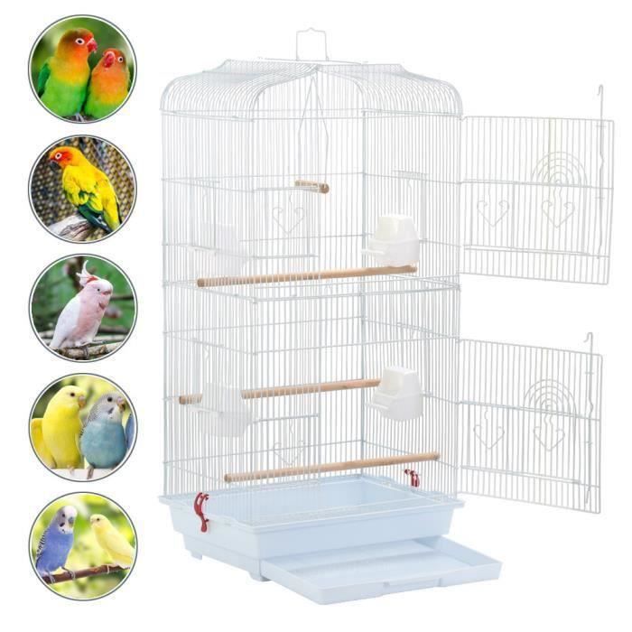 Grande Volière pour Oiseaux Canaries Perroquet Perruches Canaris en métal intérieur Extérieur