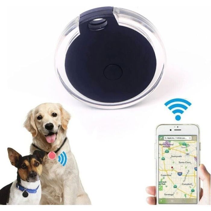 Traceur GPS pour chien collier anti-perte traceur pour chat avec alarme pour animaux de compagnie et chiens (noir 1 paquet)