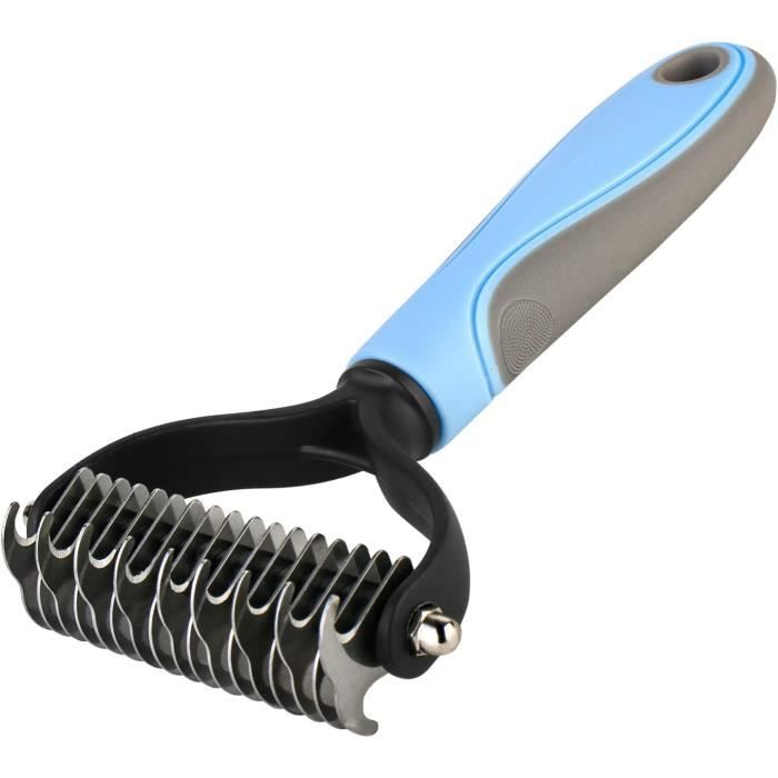 Brosse de toilettage - Brosse 2 en 1 - Pour Chien et Chat - Anti Sous Poils - Réduction 95% des Poils Morts