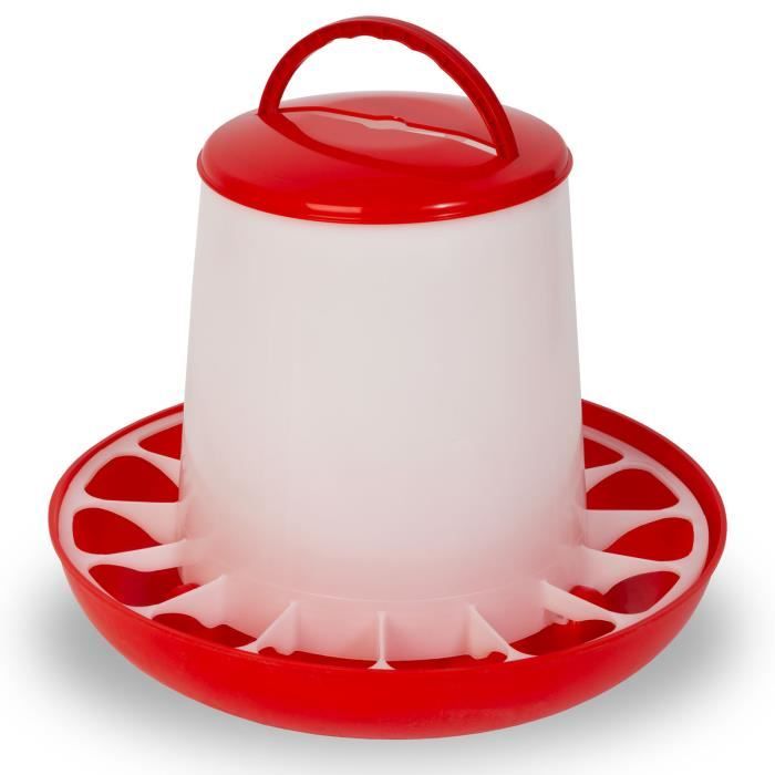 Distributeur automatique de nourriture pour volailles - EBERTH - Capacité 3 kg - Mangeoire - Exploitation Agricole - 6 à 7 poules