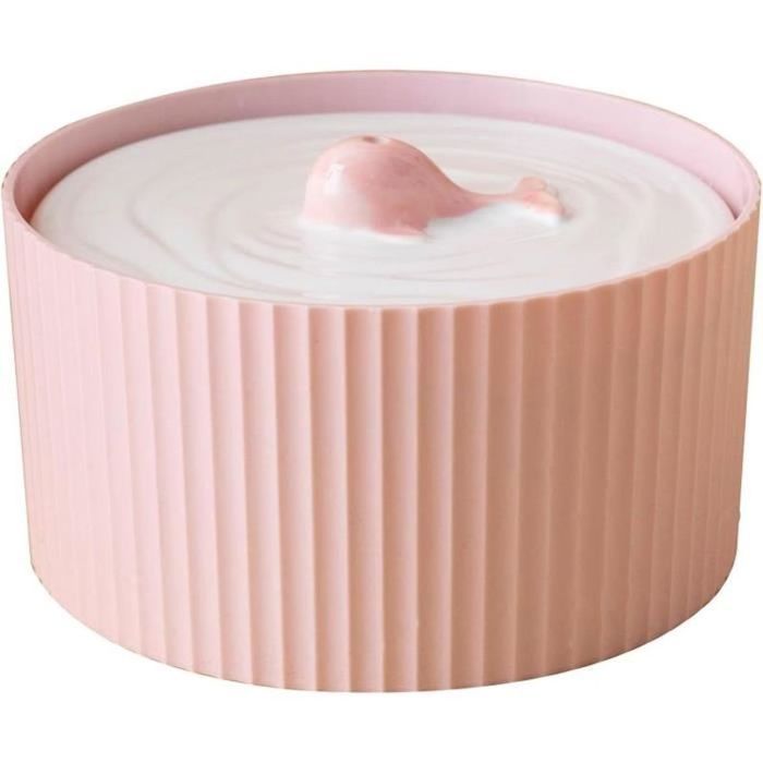 Fontaine à Eau en Céramique pour Chat Bol à Eau 15 L Porcelaine Faible Bruit Fontaine Automatique pour Animaux  Rose