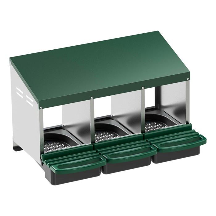 Fudajo Pondoir pour poule 81 x 52 x 48 cm 3x Bac de récupération Ponte Poulailler Nichoir Extérieur Trous daération Circulation da