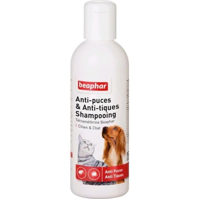 Beaphar Shampooing Anti-Puces et Anti-Tiques Chien et Chat 200ml