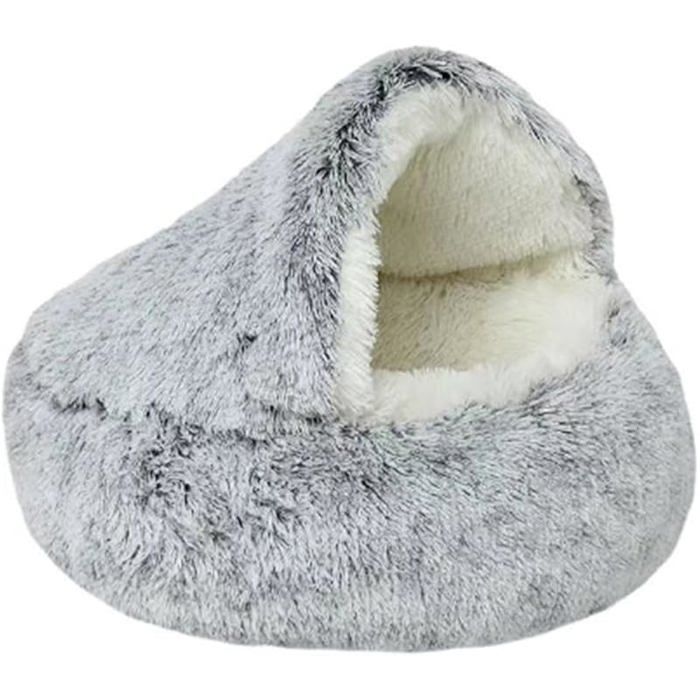 Lit pour chat moelleux - Lit pour chaton en peluche moelleuse - Sac couchage chaud et lavable pour chat gris#35cm*35cm CORBEILLE