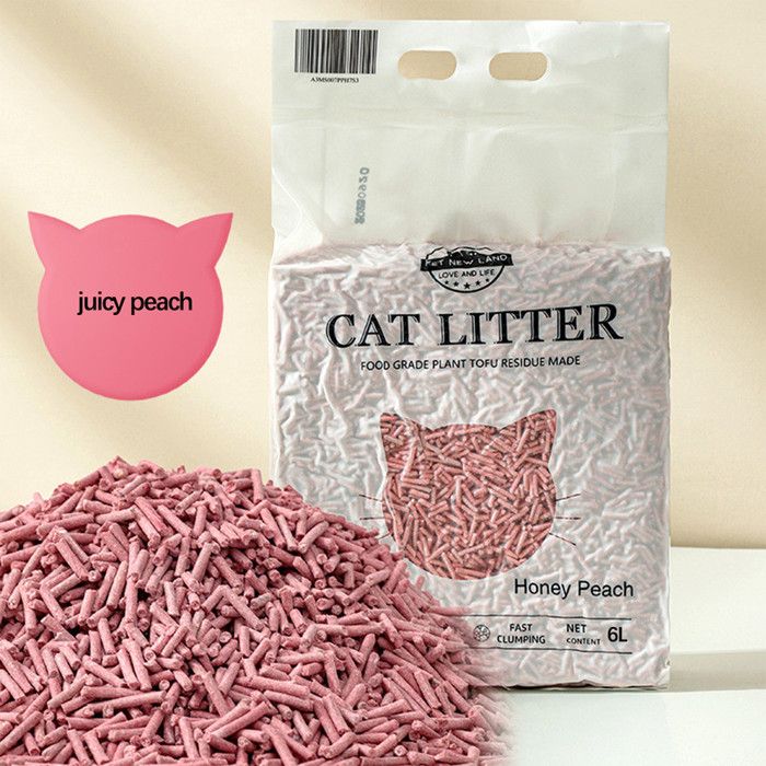 Litière pour chat - DDCAQIOUA - 6L - Végétale - Sans poussière - Agglomérante