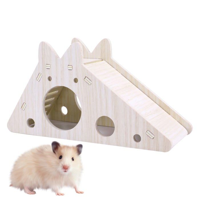 Cage à hamster bois - 1 pièce échelle +toboggan +cachette - Convient pour gerbilles souris rats