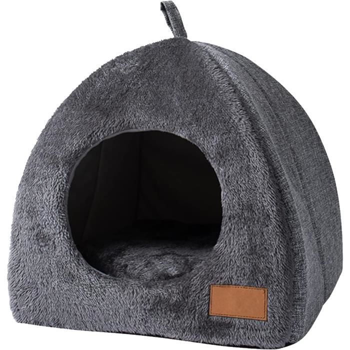 Niche pour Chat - Grotte pour Chat - Maison Portative pour Animaux De Compagnie - Gris - Extérieur