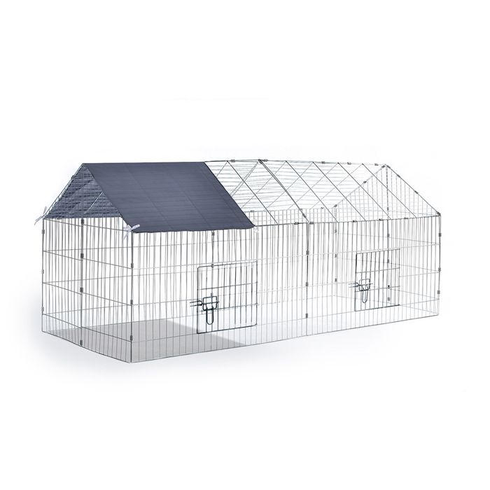 Cage enclos extérieur grillagé 75x180cm pour lapin cochon dinde cobaye...