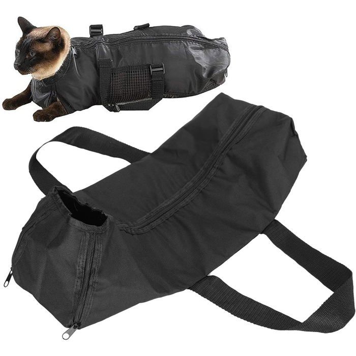 Sac Bain Toilettage Chat + Coupe-Ongles – Sac Retenue Anti-Rayures Lavage/Toilettage Sécurisé Évite Griffes & Stress Bain