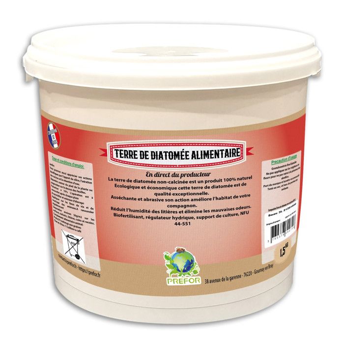 Terre de diatomee alimentaire seau 3L 1.5kg