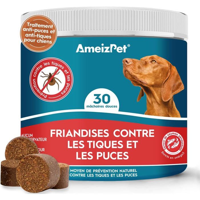 Cachet Chien Anti Puces Et Tiques Comprimés Anti-Puces Chien Anti-Tique Prévention Des Puces Pour Chiots Et Chiens Adultes Enzym