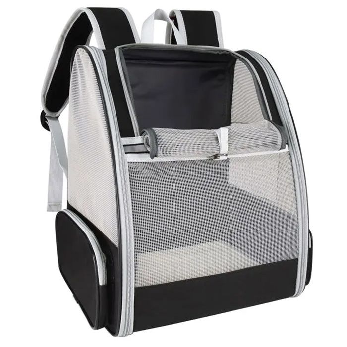 Sac de transport pliable et respirant pour chiens chats noir conception légère et compacte adapté aux déplacements quotidiens