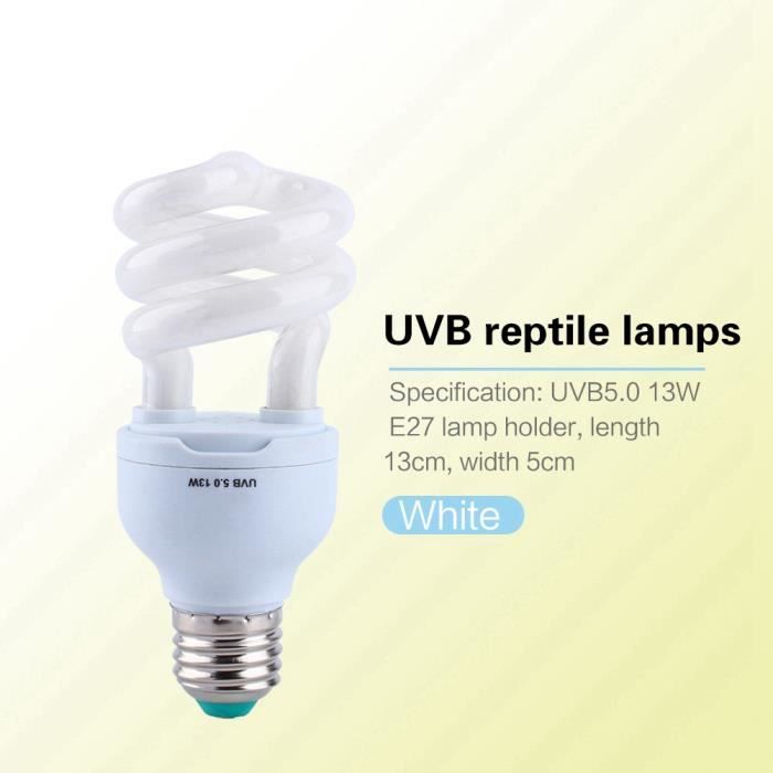 Lampe chauffante - 13W UVB 5.0 - E27 - Pour reptiles - Idéale pour tortues