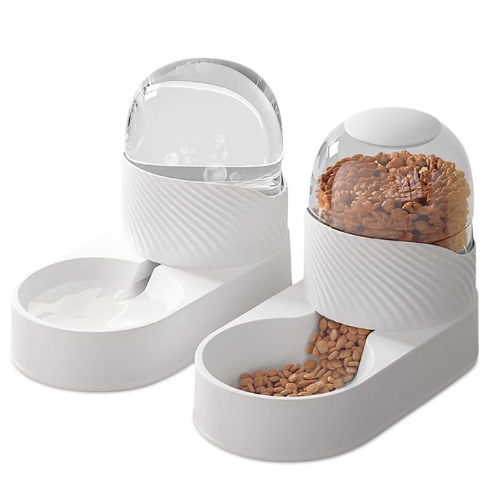 Distributeur Automatique 2 en 1 pour Chat et Chien - Croquettes et Eau - Mangeoirs et Abreuvoirs