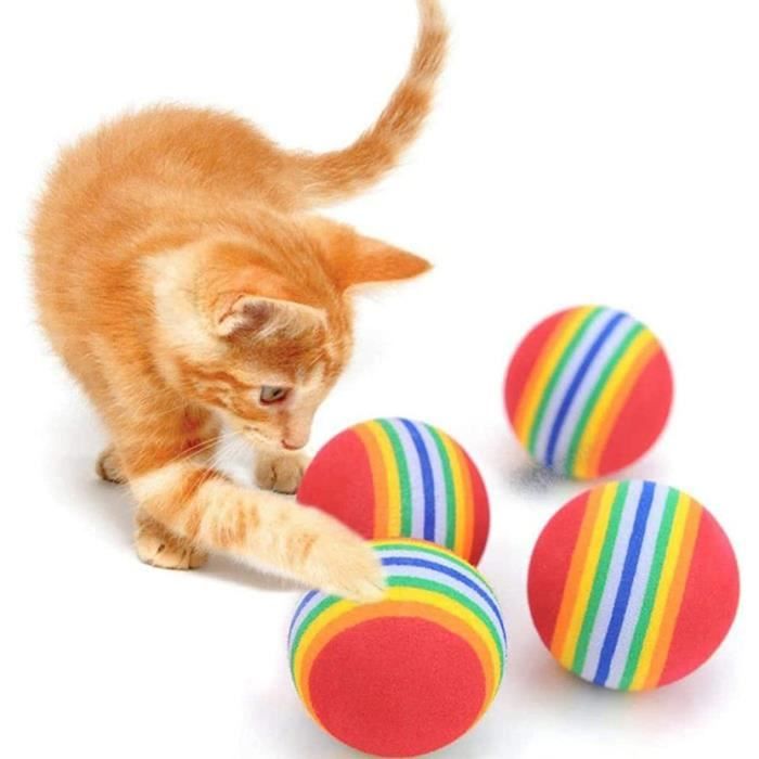 Jouet pour chat - 10 pièces - Balle en mousse - Jouets interactifs - Entraînement au rebond