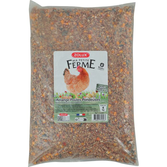 Aliment composé mélange pour poules pondeuses 4 kg basse cour - zolux