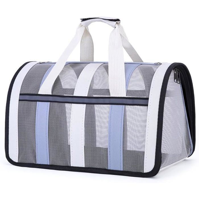 Sac de Transport pour Chat et Petit Chien Respirant - Pliable - Bleu Clair (40x27x24 cm) bleu CAISSE DE TRANSPORT