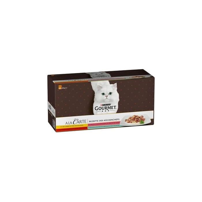 Nourriture humide pour chat - PURINA GOURMET - A la Carte - Mélange de variétés - 12 sachets de 85 g - Adulte