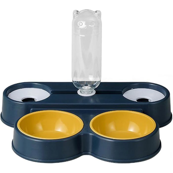 nourriture 4 en 1 pour chats et chiens - Double distributeur  eau - Gamelle lente - Fournitures pour chiens de D