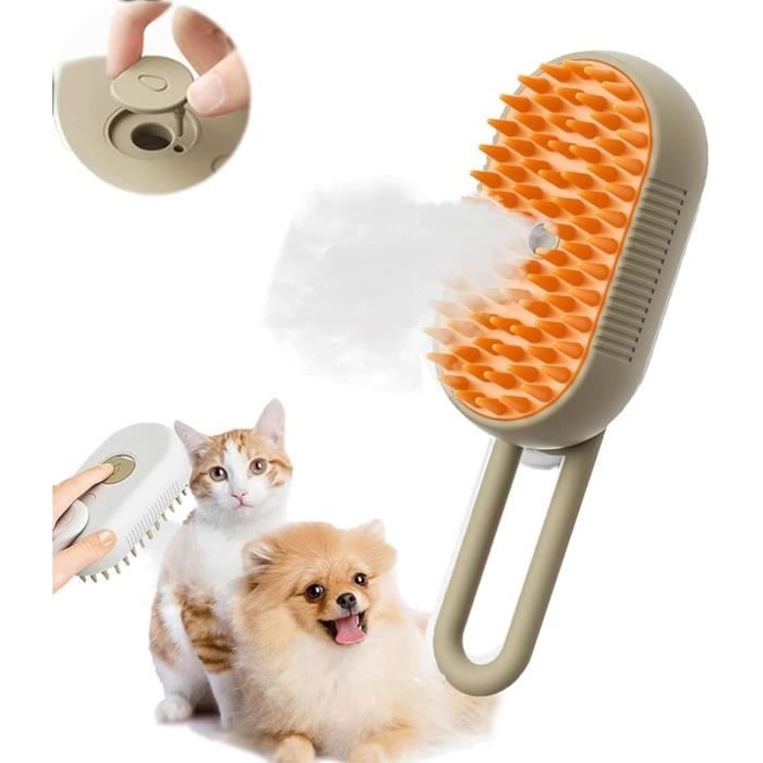 Brosse de toilettage - Brosse vapeur 3 en 1 - Autonettoyante - Confortable - Pour Chat