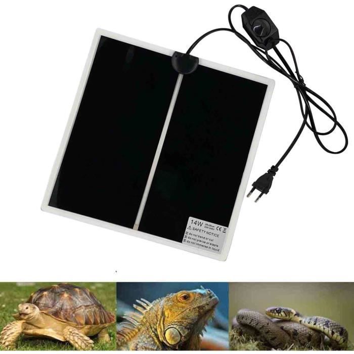 Tapis Chauffant Reptile28x28CM Tapis Chauffant Terrarium Réglable avec Contrôle De La Température pour Reptiles TortueSerpent 204